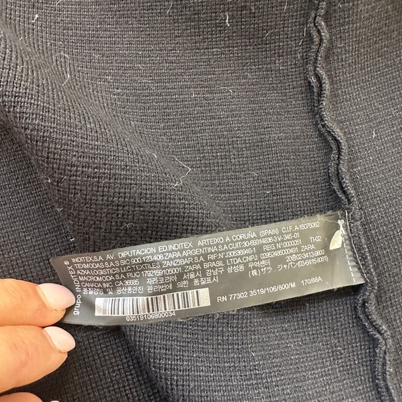 ZARA KNITTED BLACK FRINGE CARDIGAN JACKET - Picture 7 of 7